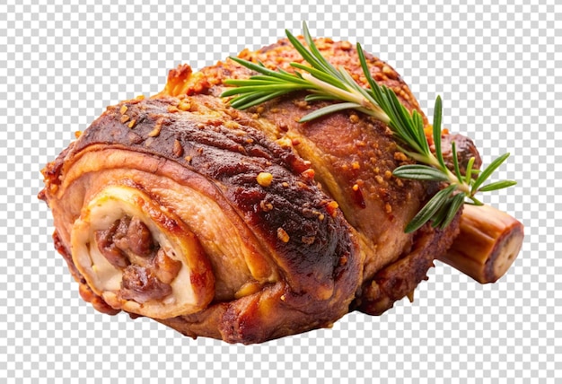 een roast met een dennentak erop