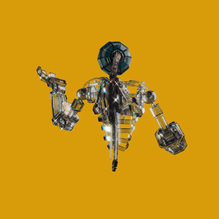 PSD een robot met het woord robot erop.