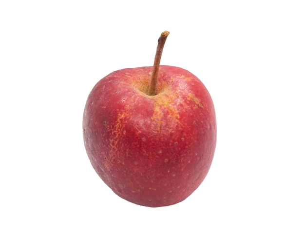een rode appel met een gele vlek erop