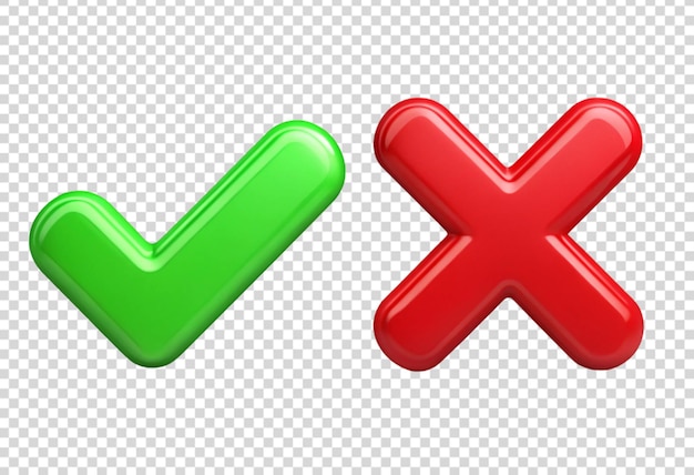 een rode en groene x-sticker met een groene x erop