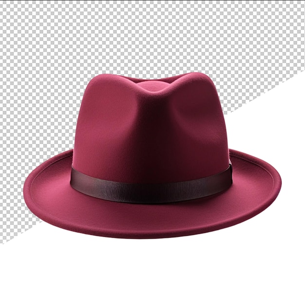 PSD een rode fedora hoed met een lint om de bovenkant