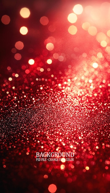 een rode glanzende achtergrond met glitter en een rood licht