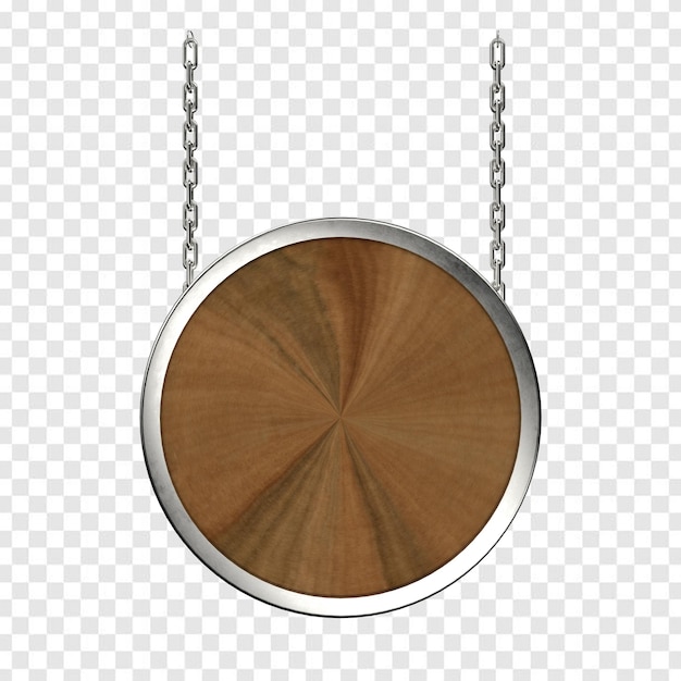 PSD een ronde metalen ketting met een rond frame erop een ketting met het woord cirkel erop