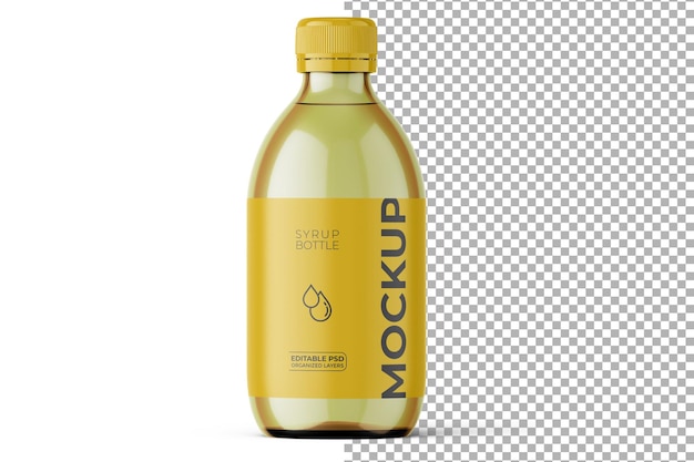 Een ronde siroop groene fles mockup