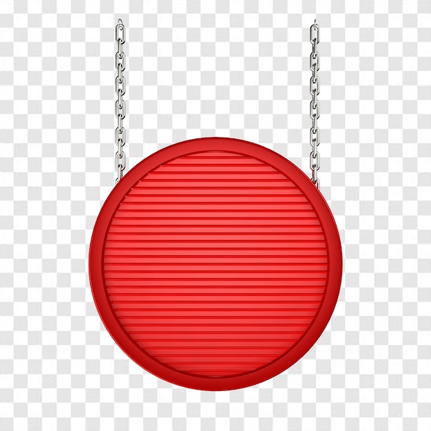 PSD een rood cirkelbord dat aan een ketting hangt.