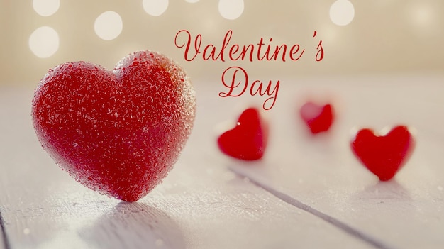 Een rood hart met een boodschap waarop staat Valentijnsdag.
