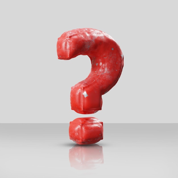 een rood vraagteken wordt geplaatst voor een grijze achtergrond