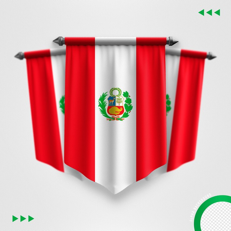 Een rood-witte vlag met het woord peru erop