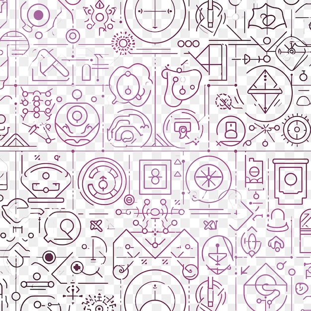 Een roze en paarse achtergrond met een patroon van symbolen en het woord 