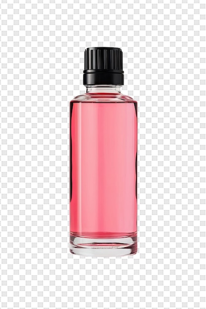 PSD een roze fles parfum met een zwarte top