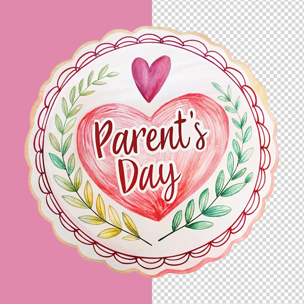 PSD een roze hart met de woorden oudersdag erop