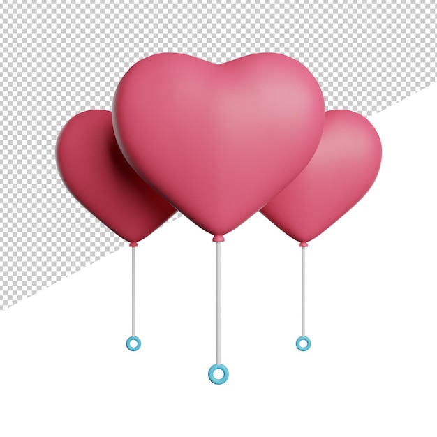 Een roze hartvormige ballon met de woorden love erop.