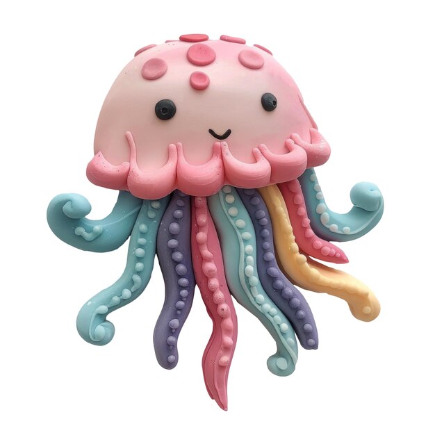 PSD een roze octopus met een roze octopus op de bodem