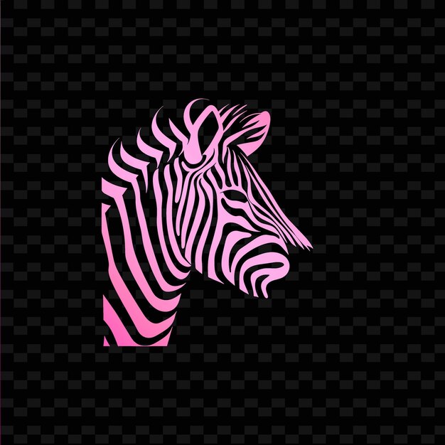 PSD een roze zebra met een zwarte achtergrond met een zwarten achtergrond