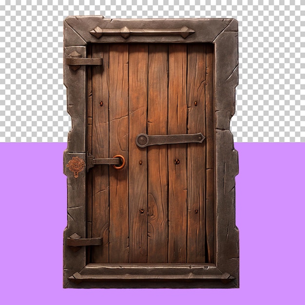 Een rustieke houten deur geïsoleerd object transparante achtergrond