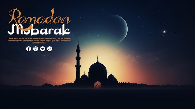 PSD een rustige en spirituele scène voor de ramadan.