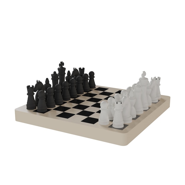 PSD een schaakbord met daarop witte en zwarte figuren