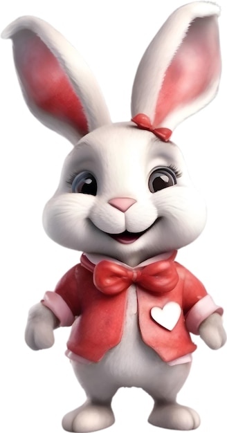 PSD een schattig cartoon valentine konijn aigenerated