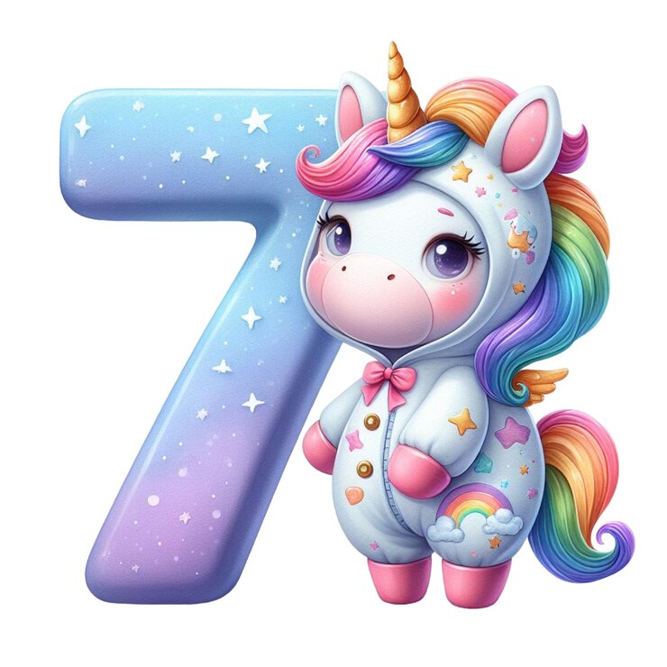 PSD een schattig eenhoorn alfabet 7