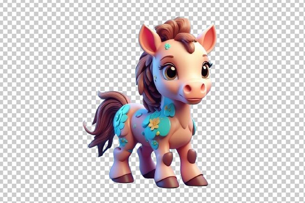 PSD een schattig schattig baby paard 3d render