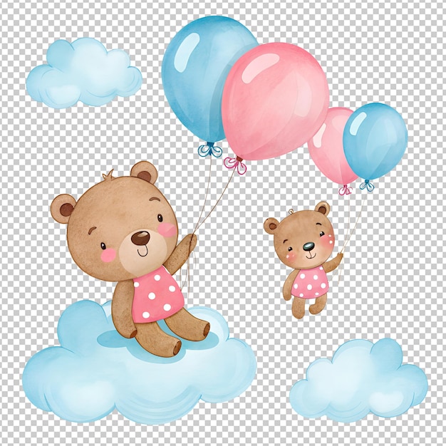 een schattige teddybeer waterverf clipart