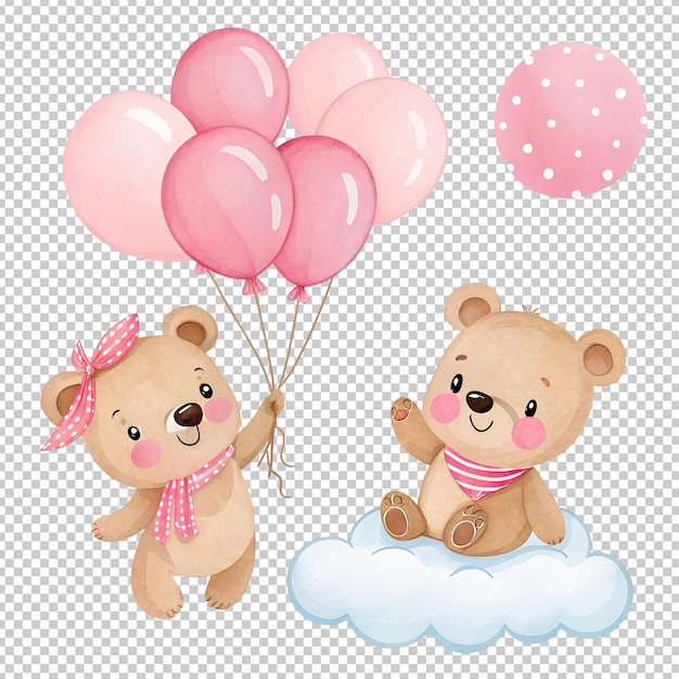 een schattige teddybeer waterverf clipart