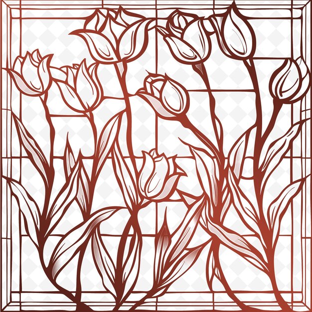 PSD een schilderij van bloemen met het woord tulpen erop