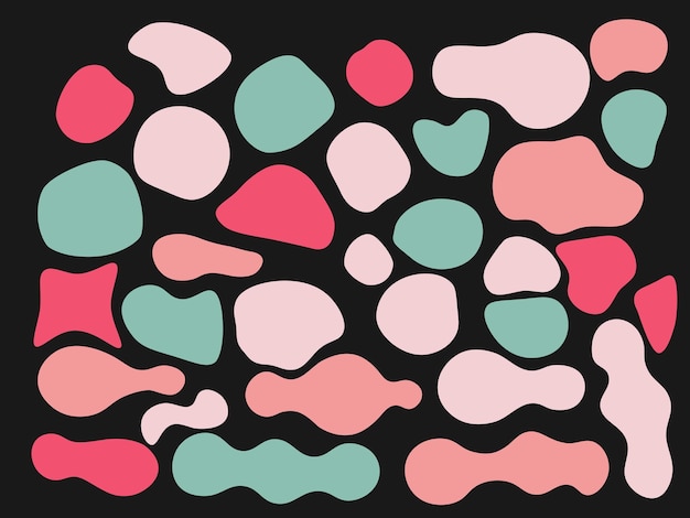 een schilderij van een hart met roze en groene kleuren blob abstracte vorm