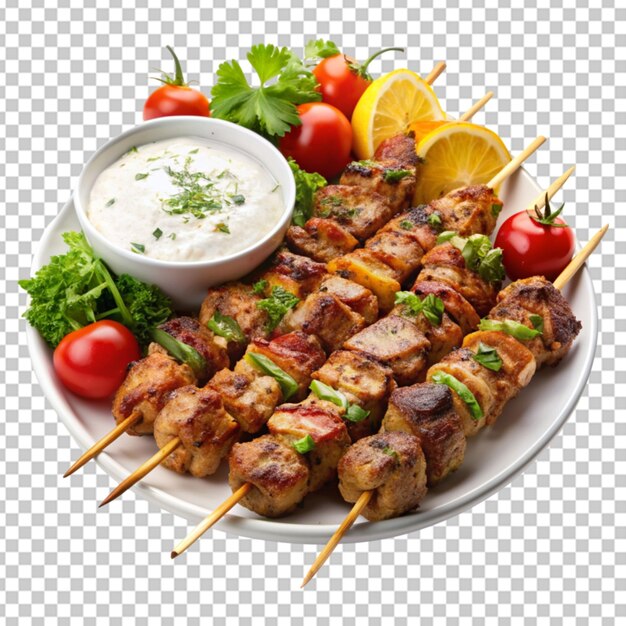 PSD een schotel sappige kebabs gegrild tot in de perfectie