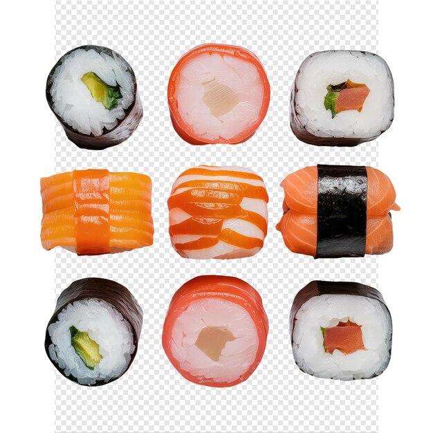 PSD een set sushi met sushi erop