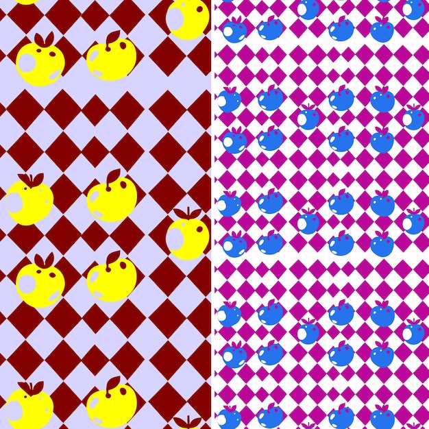 Een set van verschillende gekleurde vierkanten met verschillende ontwerpen
