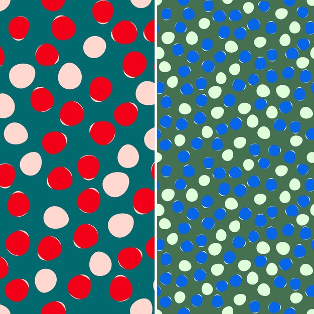 Een set van verschillende kleuren van polka puntjes en stippen