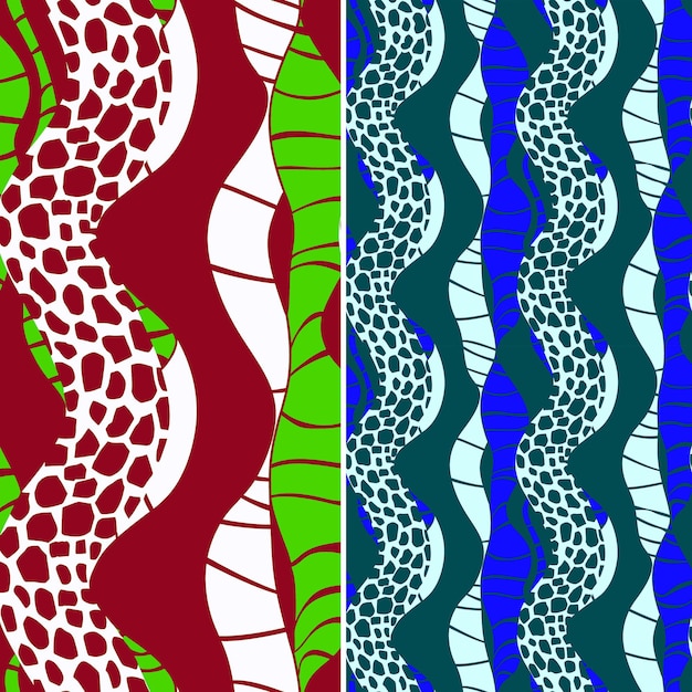 PSD een set van vier verschillende gekleurde abstracte patronen met het woord munching aan de onderkant