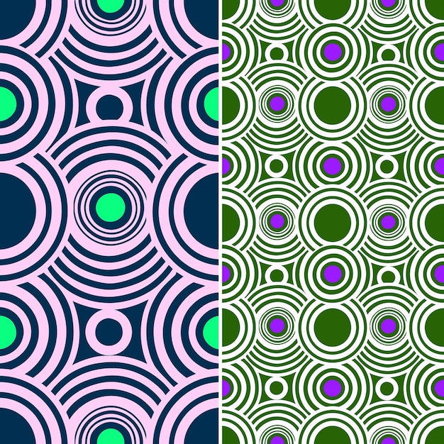 PSD een set van vier verschillende patronen met verschillende kleuren en vormen
