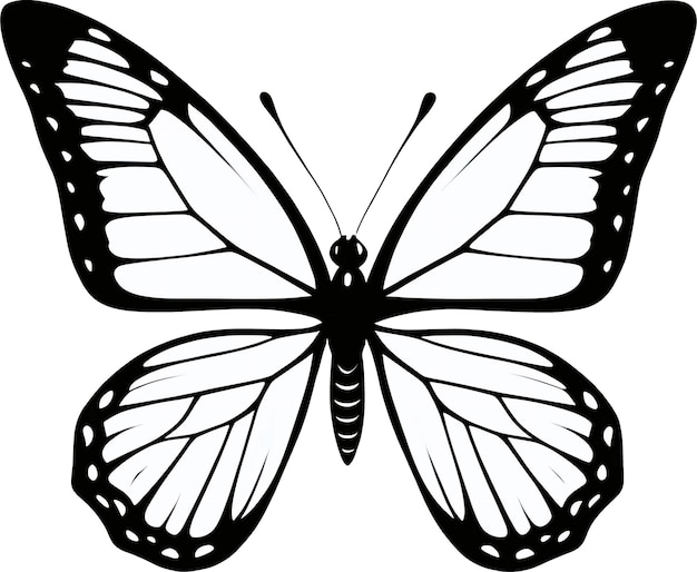 PSD een silhouet butterfly clipart voor decoratie ai gegenereerd