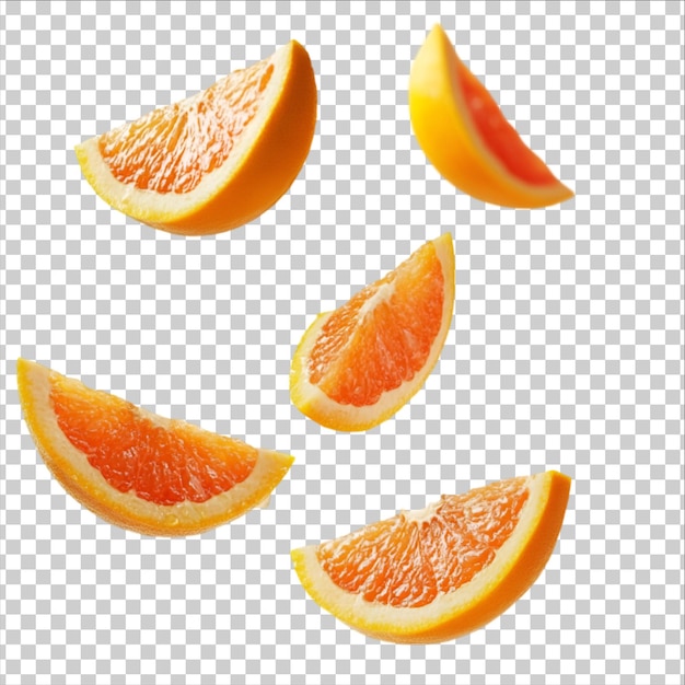een snee van een grapefruit op een doorzichtige achtergrond