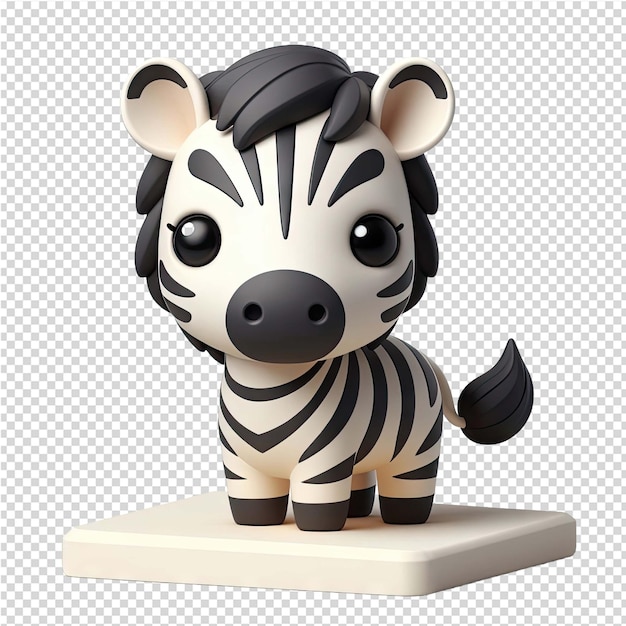 PSD een speelgoed zebra is op een platform met een zebra erop