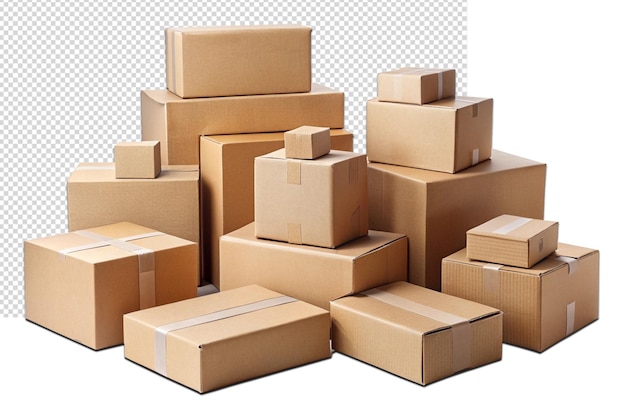 een stapel dozen met een tape waarop karton staat