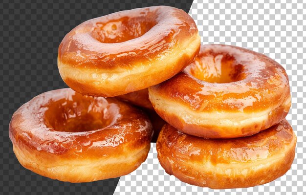 PSD een stapel geglazuurde donuts.