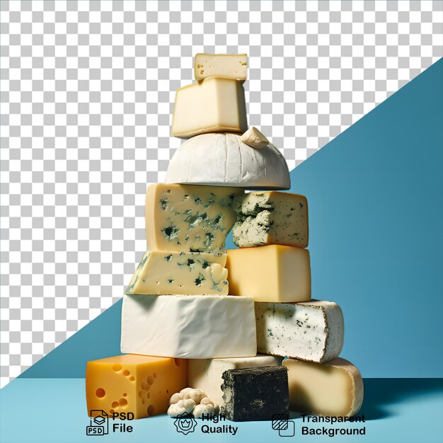 PSD een stapel kaas geïsoleerd op een doorzichtige achtergrond bevat een png-bestand