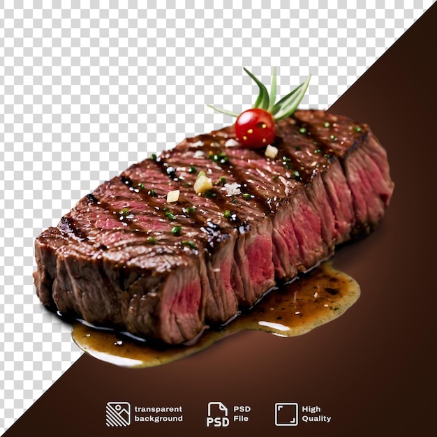 Een steak op een doorzichtige achtergrond