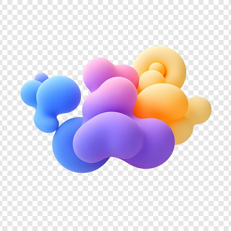 PSD een stel ballonnen met het woord blauw aan de onderkant