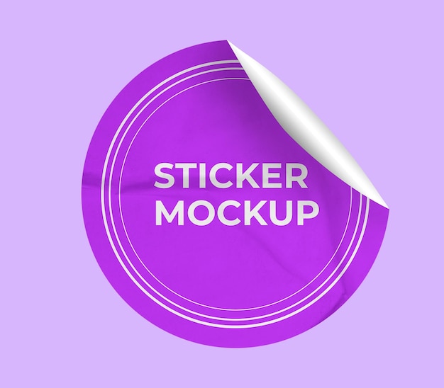 een sticker met de tekst "sticker" erop
