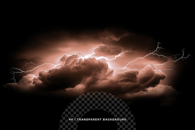 een stormwolk met bliksem op de achtergrond