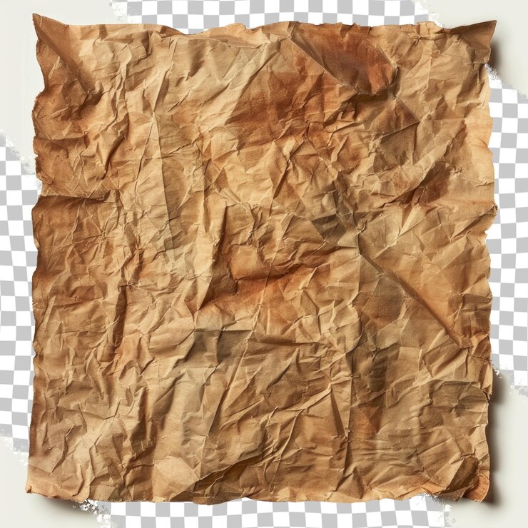 PSD een stuk bruin papier ligt op een rooster