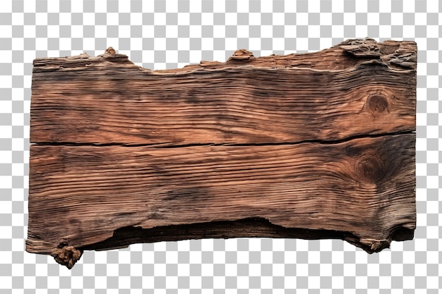 Een stuk hout op een doorzichtige achtergrond