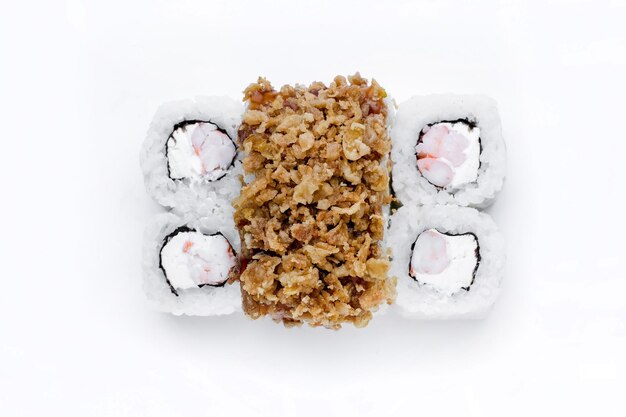 Een sushirol met rijst en rijst