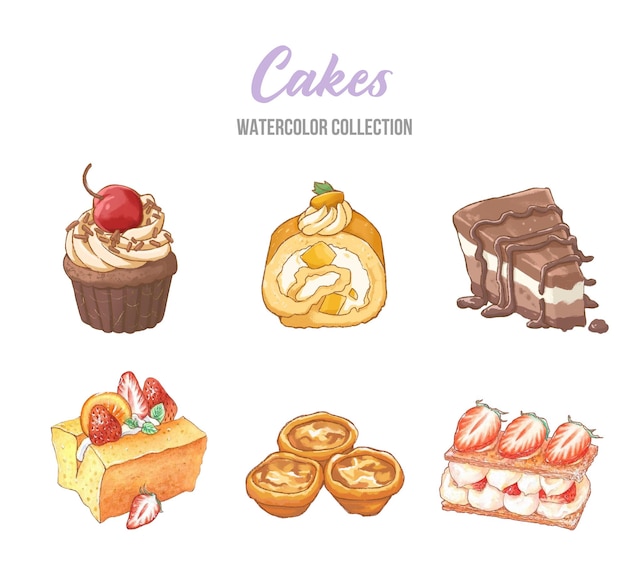 een tekening van cakes en cakes uit het verleden