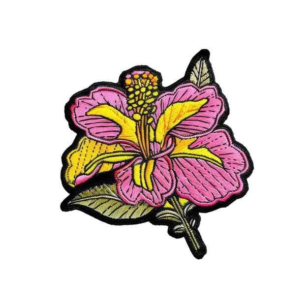 PSD een tekening van een bloem met gele en roze bloemblaadjes