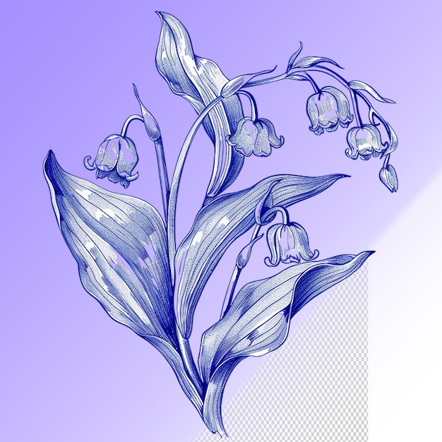 PSD een tekening van een bloem met het woord lelie erop